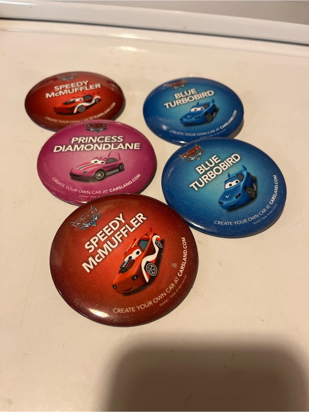 Disney Cars Character Collector - Buttons Red, Blue, Pink from grand opening